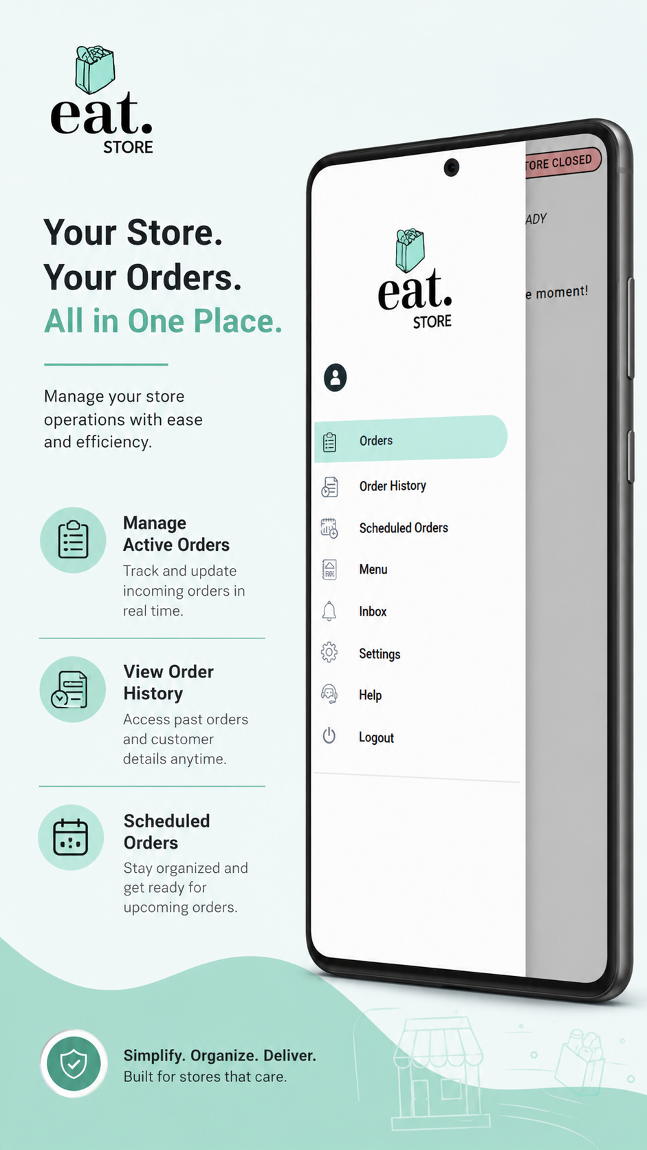 eat.Store Side Menu Navigation